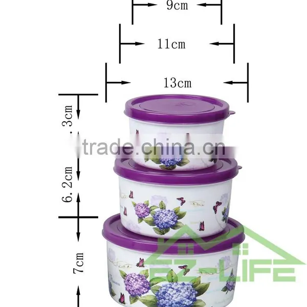 BPA Free Microwave Safe Round Food Grade Plastic Refrigerator Crisper for Food and Vegetable photo-3