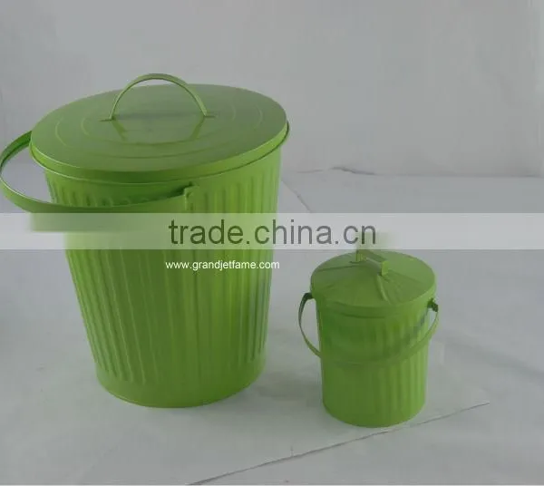 Household Matte Black Metal Round Bin photo-5