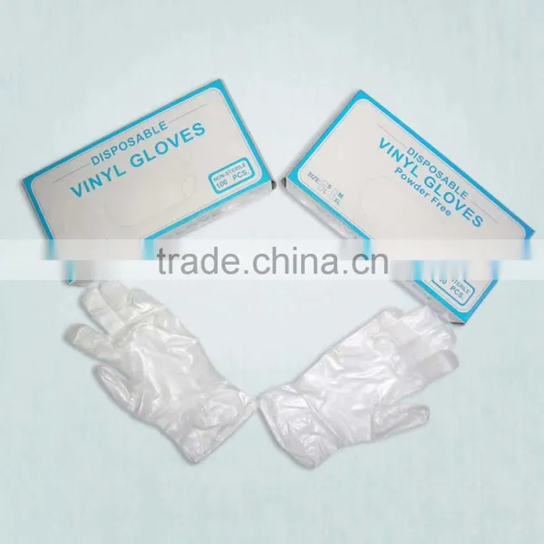 Clear & Blue Disposable Gloves/medical Vinyl Gloves photo-3