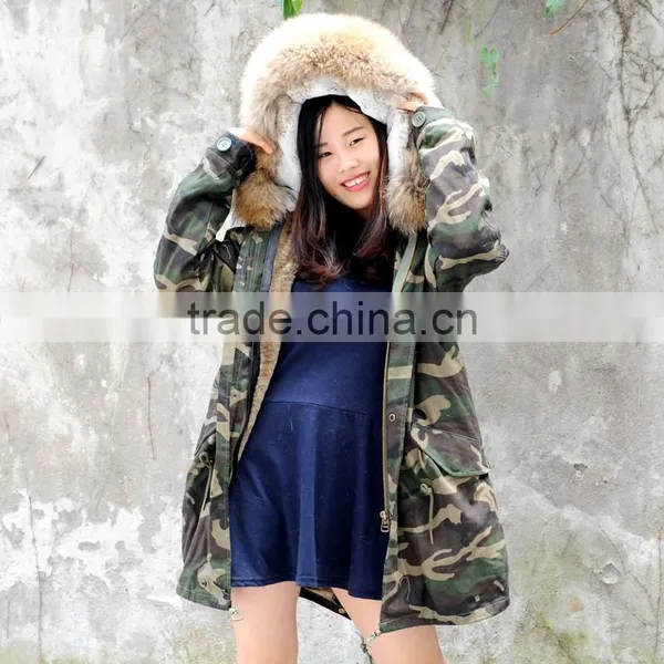 CX-G-P-11C Winter Fur Coat With Raccoon Fur Collar Fur Parka Women Jacket photo-5