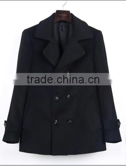 New Season Wool Fabric Double-Breasted Men Coat photo-3