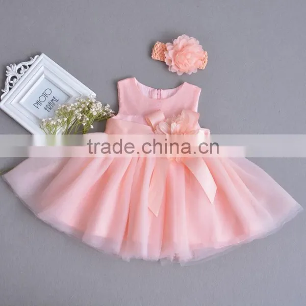 2018 New Baby Cute Dress Kids Girls Dress 4 Colors 1year Old Birthday Dresses photo-4