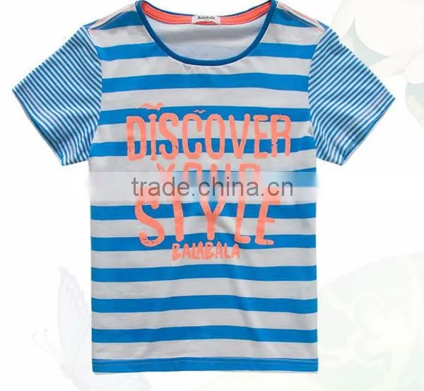 Wholesale Oem Fashion Design Stripe Boys T-shirt photo-2