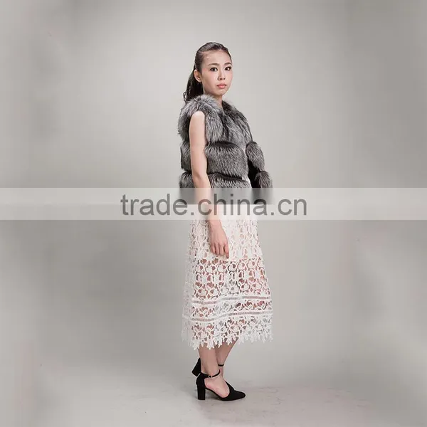 Myfur Winter Warm Real Short Fox Fur Vest Women Style photo-4