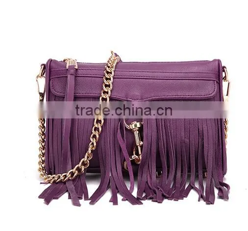 DY0020Z Europea Fashon Ladies Real Leather Fringe Chain Bag photo-4