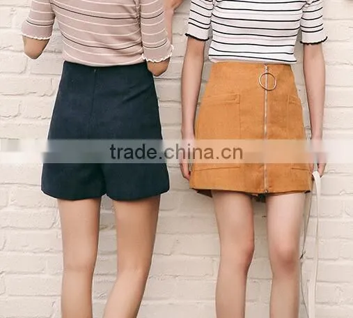 Runwaylover 5346 Sexy Europea Brown Suede Skirt photo-2