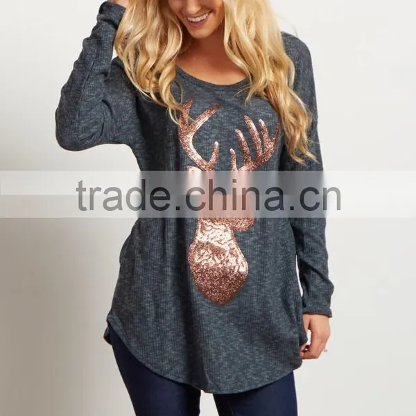 Hot-selling Promotional Beautiful Sequin Printing Maternity Top photo-6