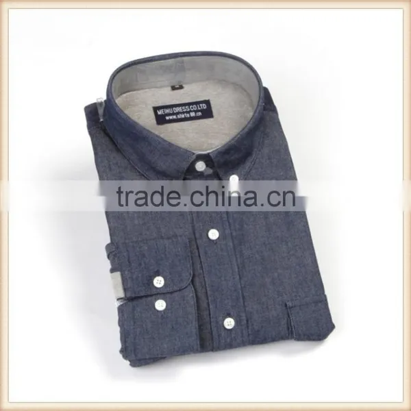 Latest Fashion Denim Shirt Design for Man Corduroy Contrast Mens Casual Warm Shirt photo-2