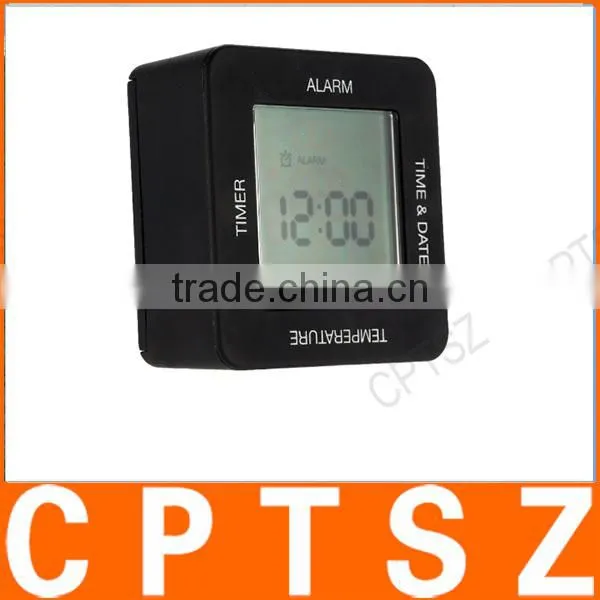 Multi-functional Digital 4 Sided Rotating Alarm Clock Timer Calendar Display Time Date Temperature photo-2