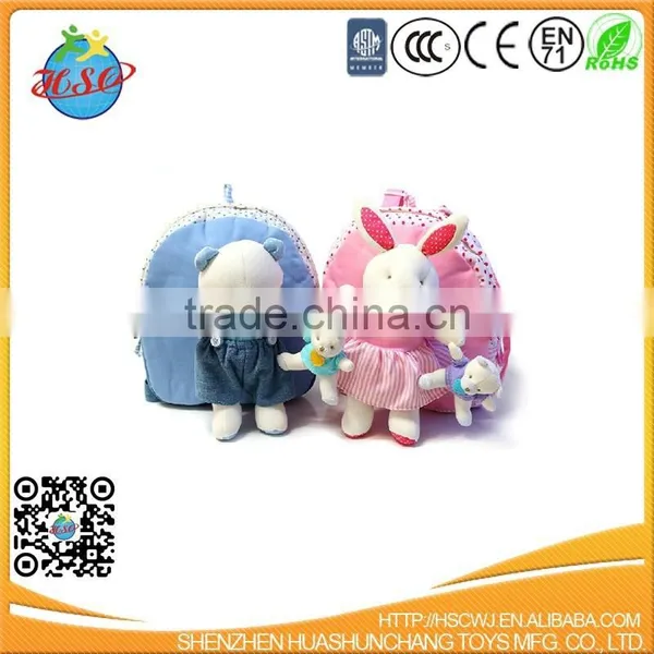 rabbit & bear toy kids backpack