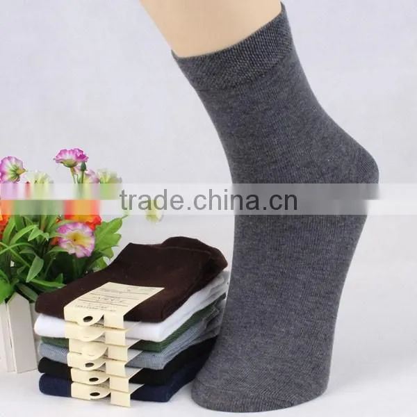 Autumn&winter Solid Colod 100%cotton Men Tube Socks