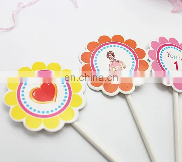 High Quality Colorful Flower Shape Baby Girl Birthday Cake Decoration photo-2