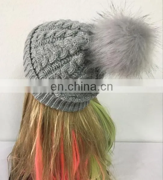 Newest Women's Fashion Winter Pur Colour Acrylic Knitted Scarf Hat Set With Ball on Hat photo-4