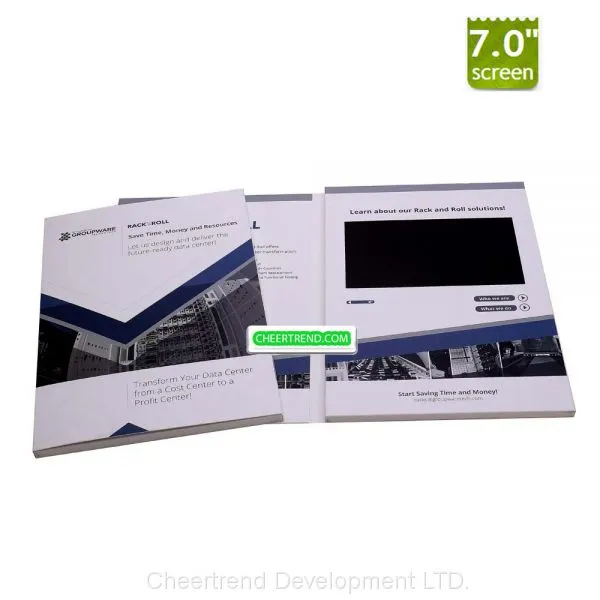 A4 7 Inch Hardcover Video Brochure,video Book and Video Card for Invitation,advertising or Promotion photo-2