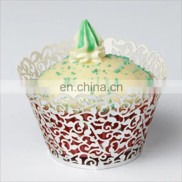 Cupcake Wrappers Filigree Vine Cake Wraps Wedding Birthday Decorating photo-3