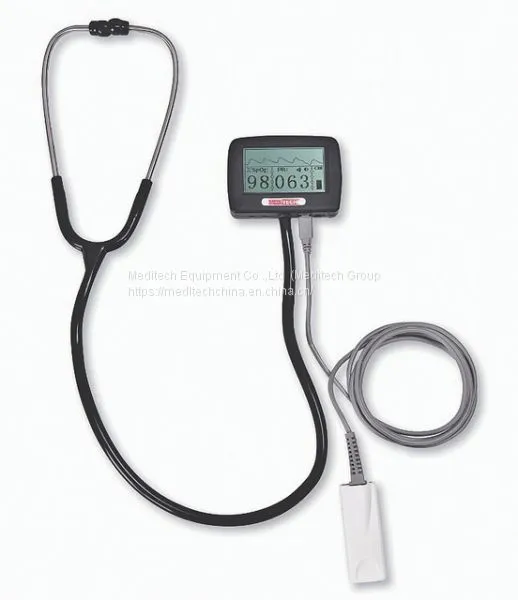 Hot Sale Visual Multi-Function Electronic Stethoscope Meditech Vs2, with SpO2 ECG Wave