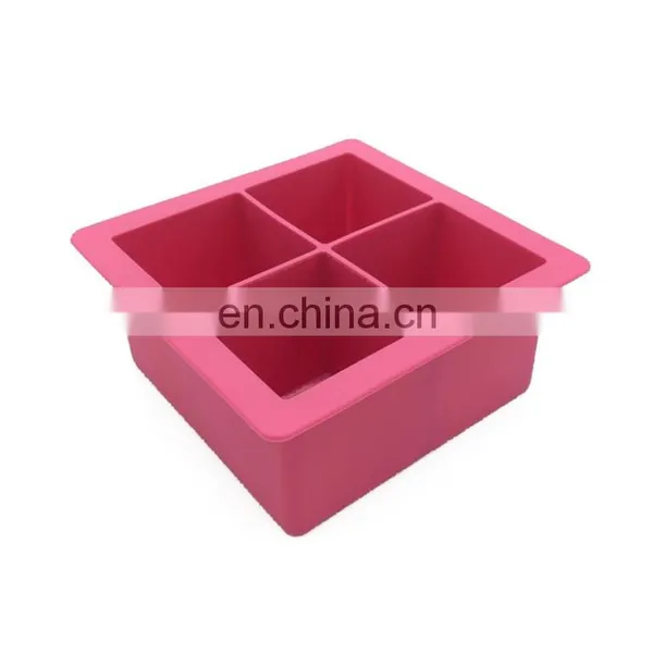 Practical Silicone Ice Cube Box and Mold With Square Shape and 4 Plaid for Cake in Summer photo-2