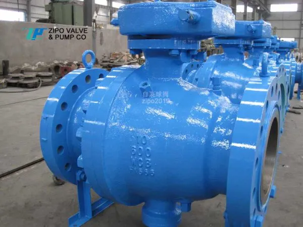 API6D Cast Steel Body WCB or CF8 Flange Trunnion Ball Valve photo-3