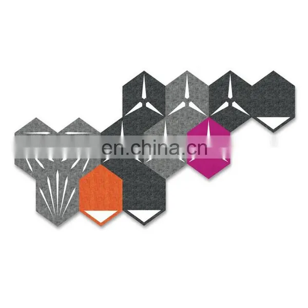 24 Hexagon Modern Urban Felt Wall Decals Kit Stylish Modern Office Decoration Felt Wall Art Stickers photo-3