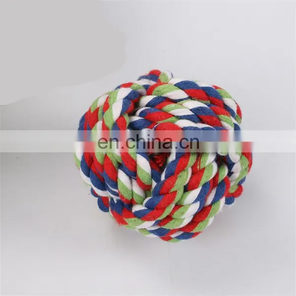 Rainbow Color 6 to 10 cm Diameter Pet Training Rope Ball Dog Toy photo-5