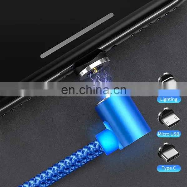 2020 New Design 3A Magnetic USB Data Charger Cable Line Type-C Android IOS Fast Charging 3in1 USB Cable Cell Phone Charger Cable photo-3