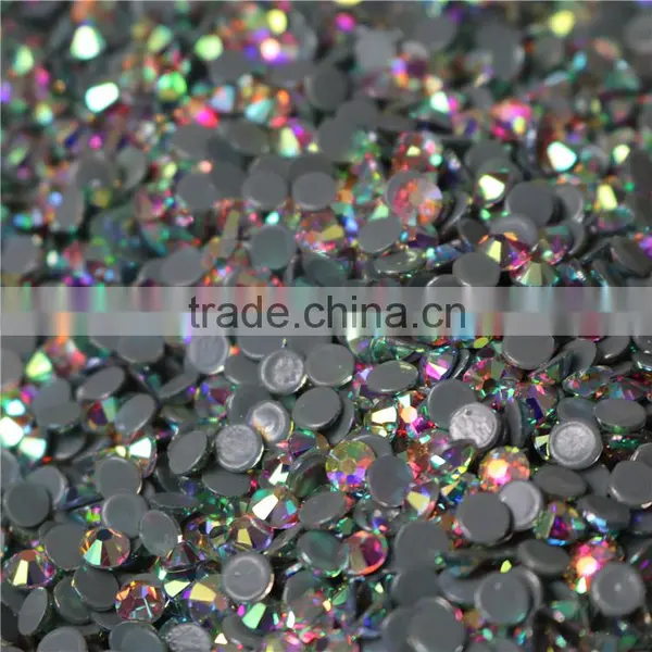 Best Quality Wholesale 14 Facets Crystal AB Flatback Hotfix Rhinestone for Bags Clothing Accessories photo-2
