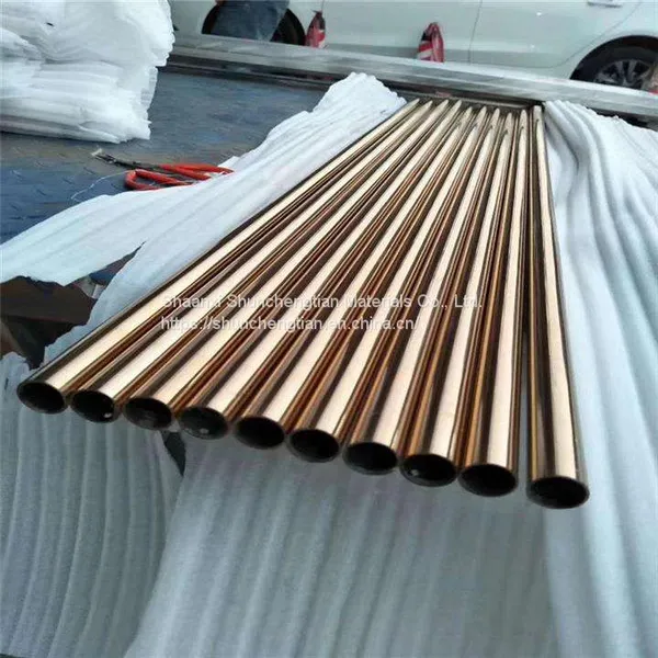 201 304 Golden Color Hairline Stainless Steel Pipe photo-5