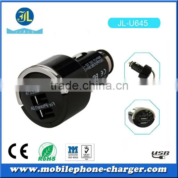 Novel and Fashion Design 12V Socket 5V 3.1A Dual Usb Car Charger With Key Ring and Led Light photo-5