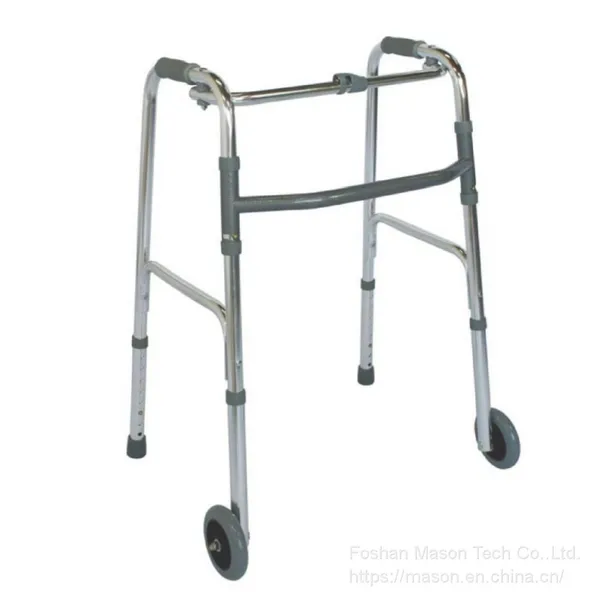 Rollator Walker Adult Single Button Folding Aluminum Walker photo-4