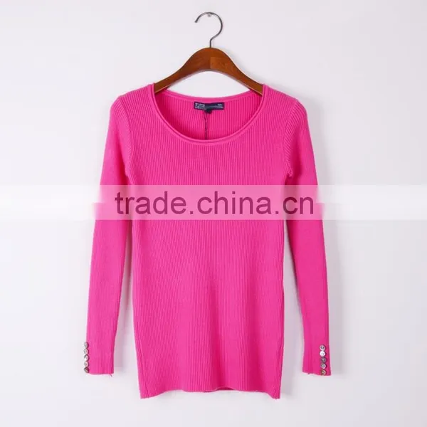 Fashion Designhand Knit Sweater Round Collar Sweater for Girls photo-5
