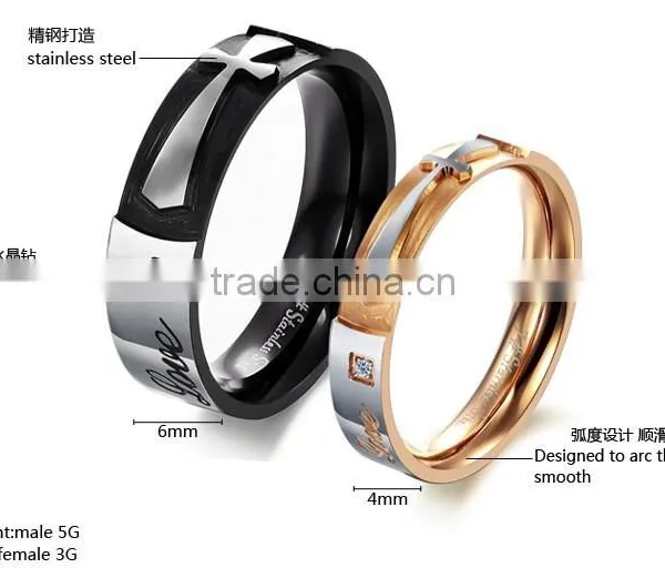 Stainless Steel Jewelry Mixed Batch Factory Direct Selling Couple Rings Black Rose Gold Small MOQ photo-4