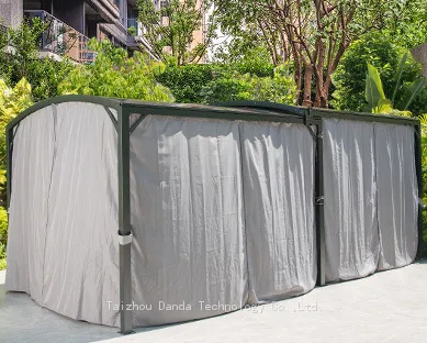 big size carport extensionable garden canopy powder coated with curtain and net