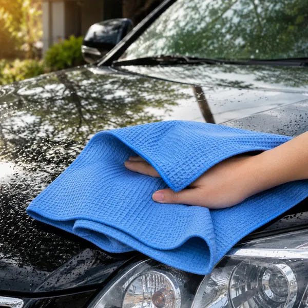 Waffle Weave Microfiber Drying Towel Super Absorbent Streak-Free Car Wash Cloth