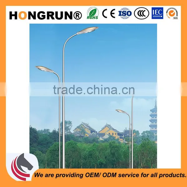 High-low Type Dual-arm Street Light Pole Used for Commercial Streets Lamp Poles
