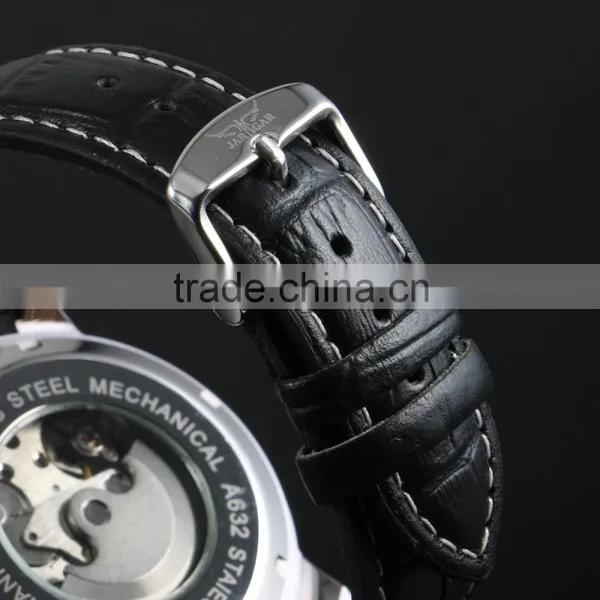 Men Watch Leather Fashion Brand Watches Feather Skeleton Dress Watches ZB005 photo-6