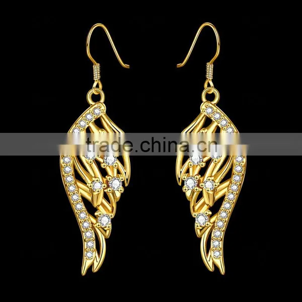 2015 New Fashion Design Fish Shape Dubai Gold Jewelry Earrings photo-4