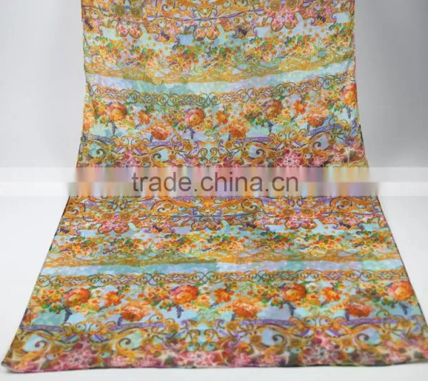 Silk Fabric Chiffon Silk Scarf Digital Floral Decent Printed Fashionable Scarf photo-3