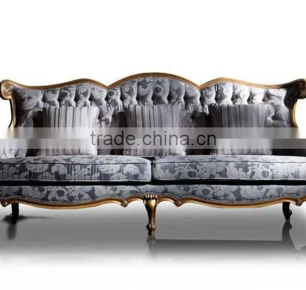 Classic Hand Carved Living Room Furniture Antique Sectional Sofa Set With Gold Foil A15360 photo-3