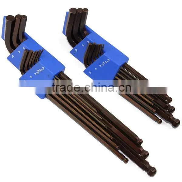 LAOA S2 Material 9pcs British System Magnetic Hexagonal Wrench 1.5-6mm LA313109 photo-3