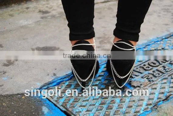 Shoe Decorations Wholesale Fashion Gold and Silver Chain With Heart Charms Shoe Jewelry photo-3