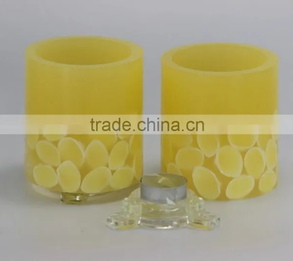 Yellow Decoration Tealight Candle With Real Shell