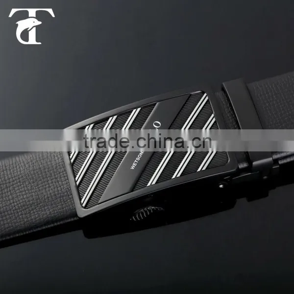 Latest Men's Fashion Black Embossed Leather Belt Custom Belt for Wholesale photo-5