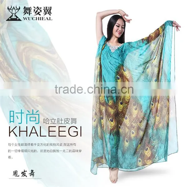 Wuchieal Silk Khaleeji Abaya Belly Dance Clothes
