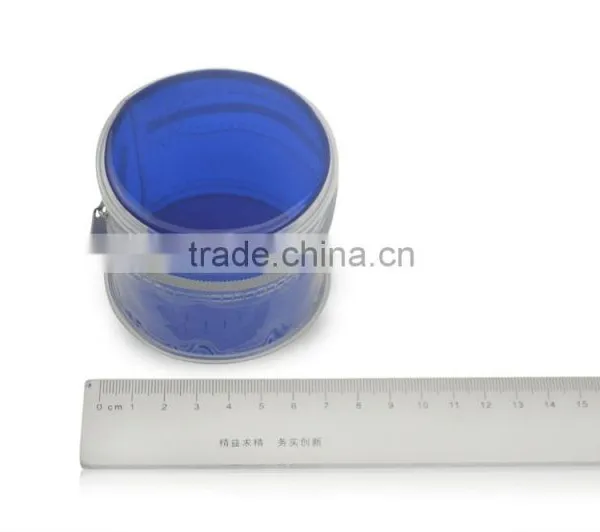 Stand up PVC Cosmetic Bag Zipper Top Cylinder Shape Bag photo-4