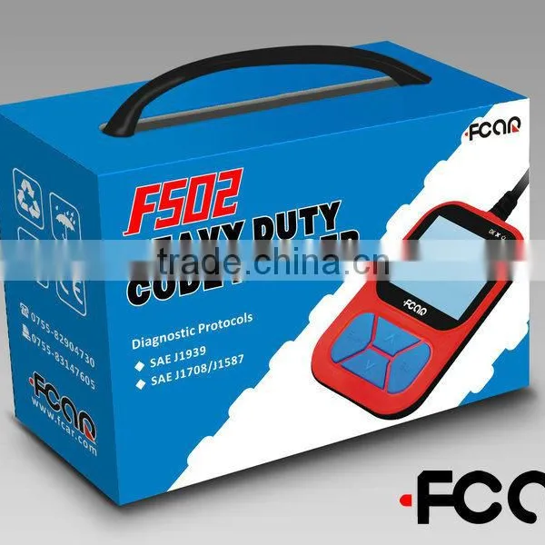 Support SAE J1939 and J1708 / J1587, ABS,Transmission, Cruise Control, FCAR F502 heavy duty coder reader