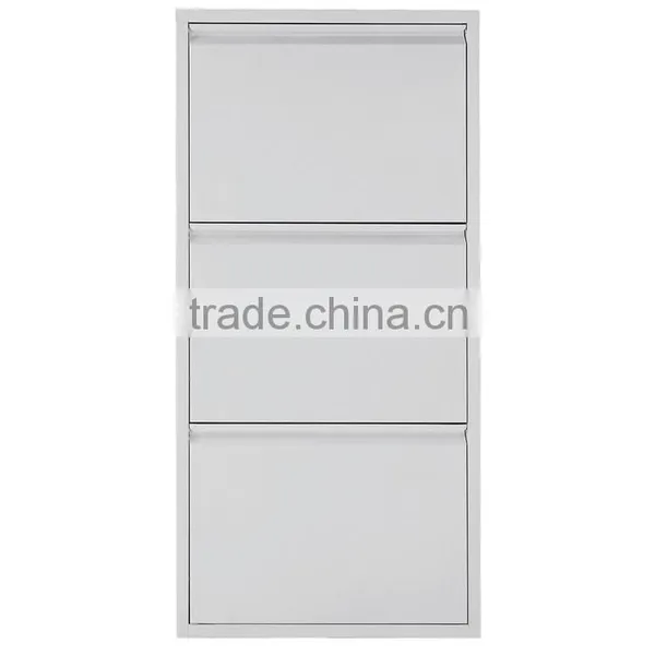 Cheap Three Drawers Steel Shoe Cabinet 30 Pair Metal Shoe Rack White Antique Store Shoe Cabinet photo-4