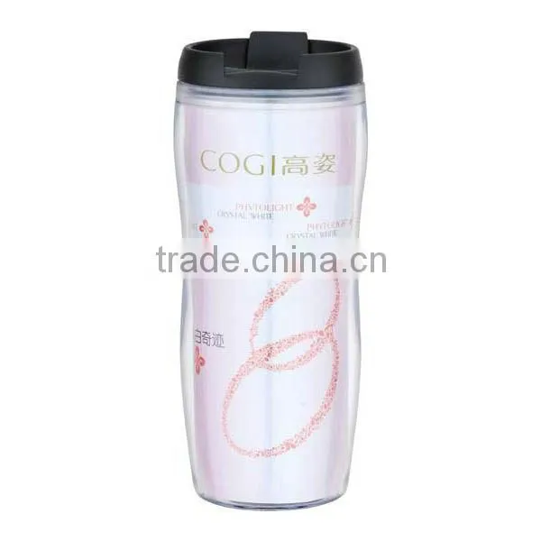 2012 Hot-sale Double Layer Plastic Promotion Mug 350ml