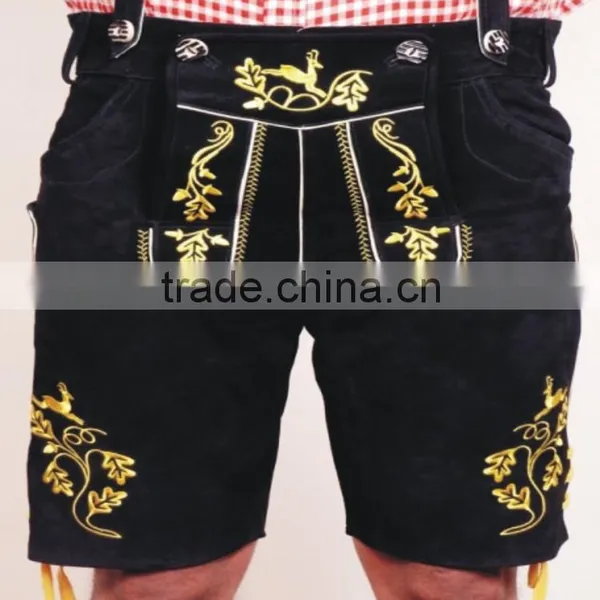 Bavarian Kurz Lederhosen in Cow Suede Leather/ German Outfit Trachten Wears Pants,shorts