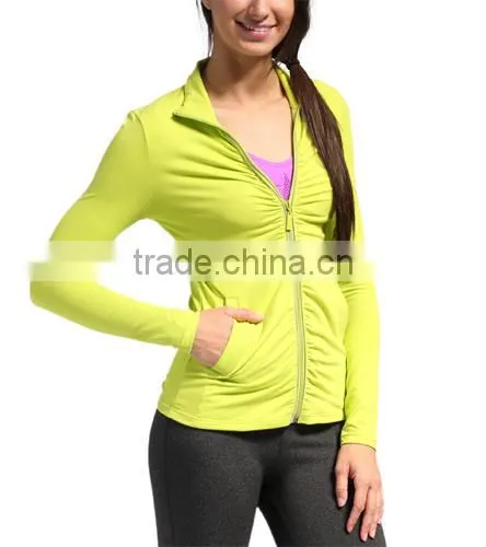 86% Nylon 14% Spandex Dry Fit Yoga Jacket for Women photo-4