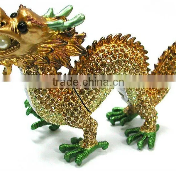 Treasure Crystal Dragon Jewelry/jewellery Box With Magnet Closure,good Quality and Various Designs,passed SGS Factory Audit
